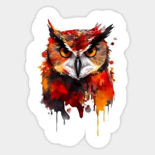 Owl paint splatter Sticker